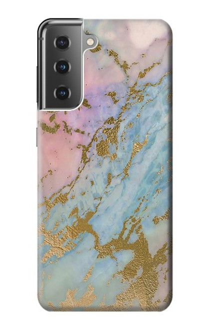 S3717 Rose Gold Blue Pastel Marble Graphic Printed Case For Samsung Galaxy S21 Plus 5G, Galaxy S21+ 5G