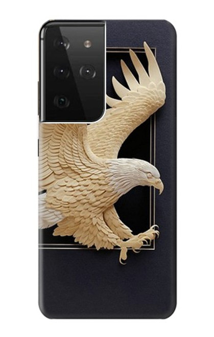 S1383 Paper Sculpture Eagle Case For Samsung Galaxy S21 Ultra 5G