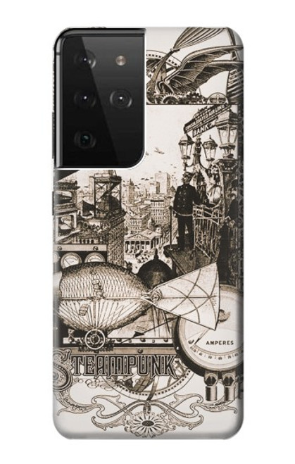 S1681 Steampunk Drawing Case For Samsung Galaxy S21 Ultra 5G