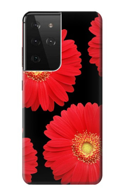 S2478 Red Daisy flower Case For Samsung Galaxy S21 Ultra 5G