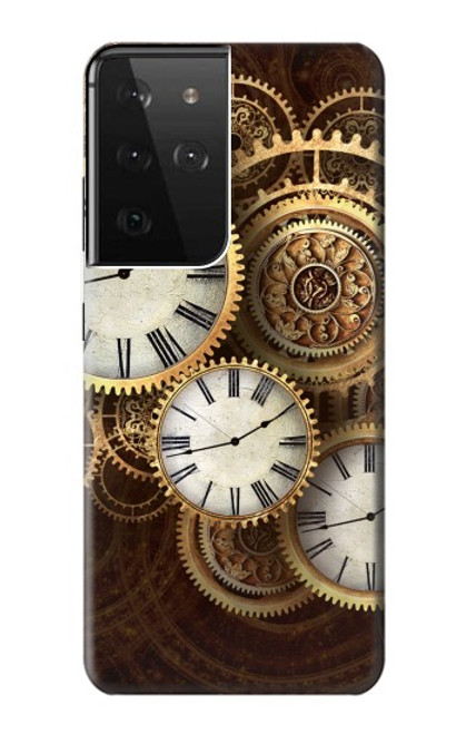 S3172 Gold Clock Live Case For Samsung Galaxy S21 Ultra 5G