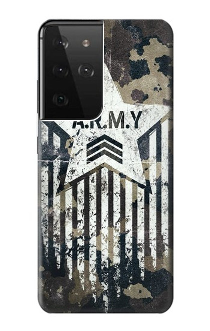 S3666 Army Camo Camouflage Case For Samsung Galaxy S21 Ultra 5G