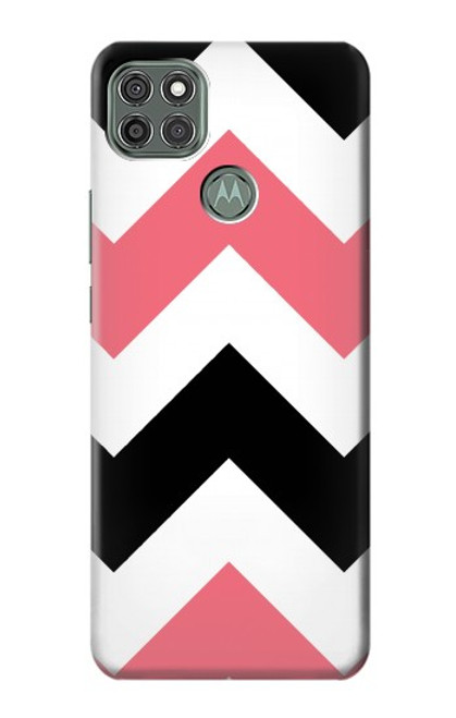 S1849 Pink Black Chevron Zigzag Case For Motorola Moto G9 Power