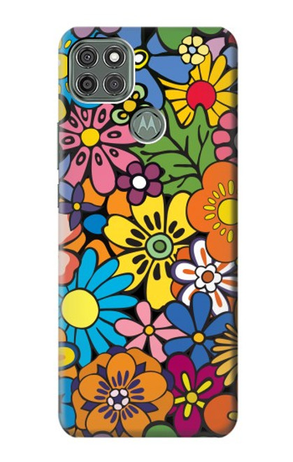 S3281 Colorful Hippie Flowers Pattern Case For Motorola Moto G9 Power