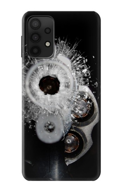 S2387 Gun Bullet Hole Glass Case For Samsung Galaxy A32 5G