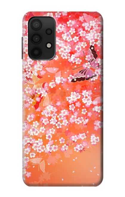 S2543 Japanese Kimono Style Flower Pattern Case For Samsung Galaxy A32 5G