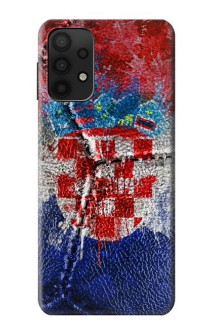 S3313 Croatia Flag Vintage Football Graphic Case For Samsung Galaxy A32 5G