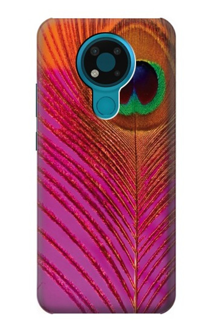 S3201 Pink Peacock Feather Case For Nokia 3.4