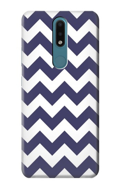 S2345 Navy Blue Shavron Zig Zag Pattern Case For Nokia 2.4