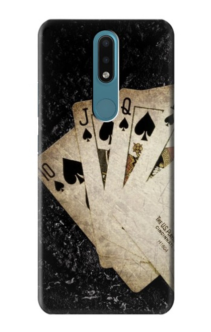 S3231 Vintage Royal Straight Flush Cards Case For Nokia 2.4