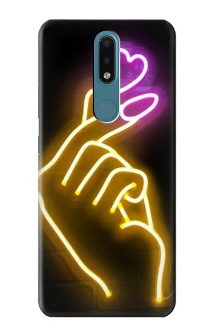 S3512 Cute Mini Heart Neon Graphic Case For Nokia 2.4