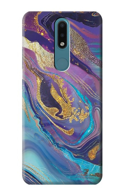 S3676 Colorful Abstract Marble Stone Case For Nokia 2.4