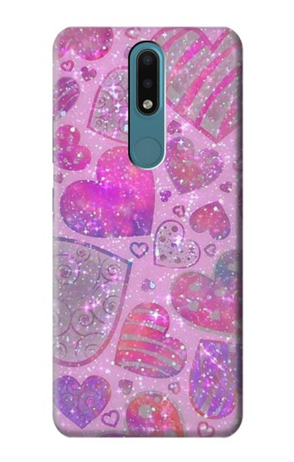 S3710 Pink Love Heart Case For Nokia 2.4