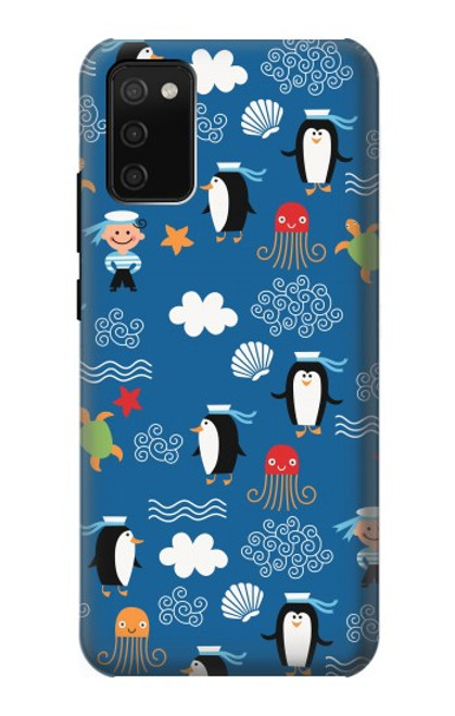 S2572 Marine Penguin Pattern Case For Samsung Galaxy A02s, Galaxy M02s