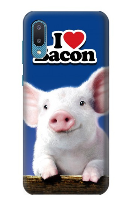 S0608 I Love Bacon Cute Baby Pig Case For Samsung Galaxy A04, Galaxy A02, M02
