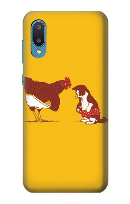 S1093 Rooster and Cat Joke Case For Samsung Galaxy A04, Galaxy A02, M02