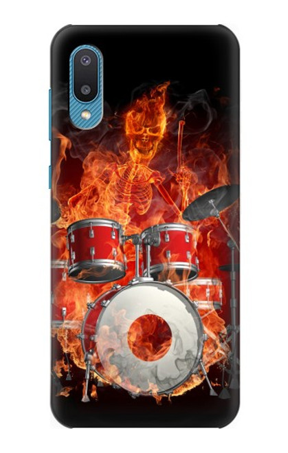 S1431 Skull Drum Fire Rock Case For Samsung Galaxy A04, Galaxy A02, M02