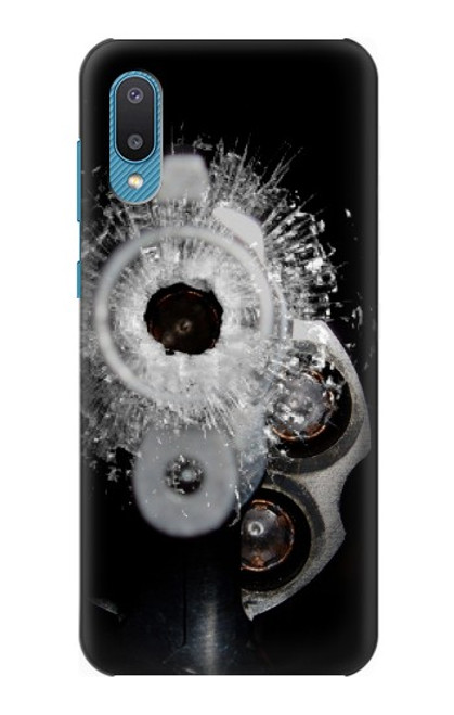S2387 Gun Bullet Hole Glass Case For Samsung Galaxy A04, Galaxy A02, M02