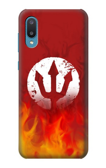 S2803 Fire Red Devil Spear Symbol Case For Samsung Galaxy A04, Galaxy A02, M02