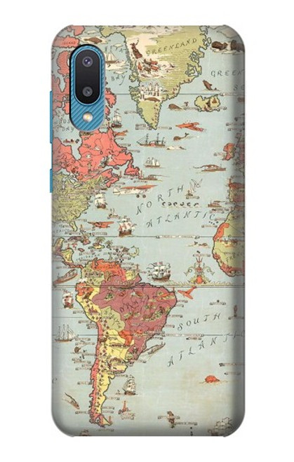 S3418 Vintage World Map Case For Samsung Galaxy A04, Galaxy A02, M02