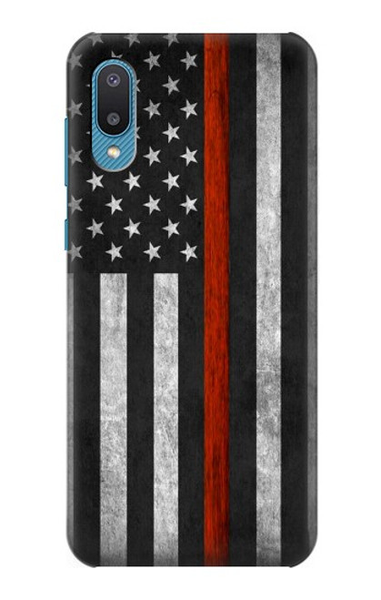 S3472 Firefighter Thin Red Line Flag Case For Samsung Galaxy A04, Galaxy A02, M02