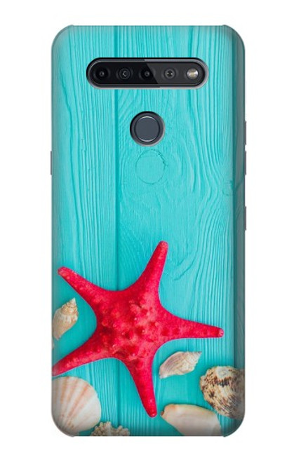 S3428 Aqua Wood Starfish Shell Case For LG K51S