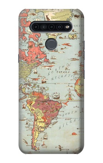 S3418 Vintage World Map Case For LG K41S