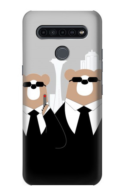 S3557 Bear in Black Suit Case For LG K41S