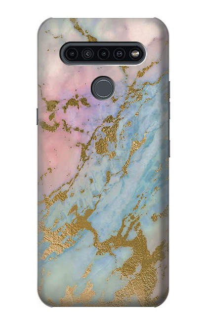 S3717 Rose Gold Blue Pastel Marble Graphic Printed Case For LG K41S