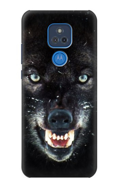 S2823 Black Wolf Blue Eyes Face Case For Motorola Moto G Play (2021)