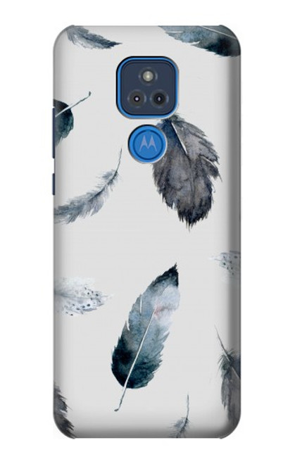 S3085 Feather Paint Pattern Case For Motorola Moto G Play (2021)