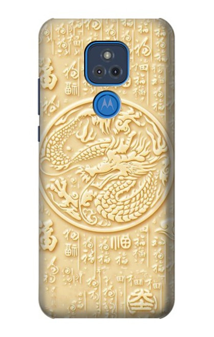 S3288 White Jade Dragon Graphic Painted Case For Motorola Moto G Play (2021)