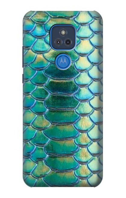 S3414 Green Snake Scale Graphic Print Case For Motorola Moto G Play (2021)