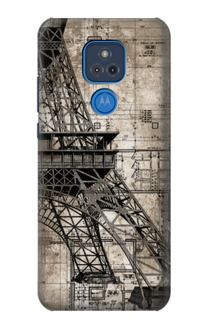 S3416 Eiffel Tower Blueprint Case For Motorola Moto G Play (2021)