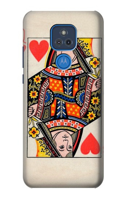 S3429 Queen Hearts Card Case For Motorola Moto G Play (2021)