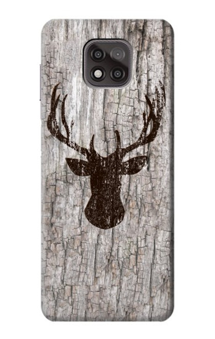 S2505 Reindeer Head Old Wood Texture Graphic Case For Motorola Moto G Power (2021)