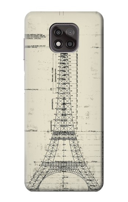 S3474 Eiffel Architectural Drawing Case For Motorola Moto G Power (2021)