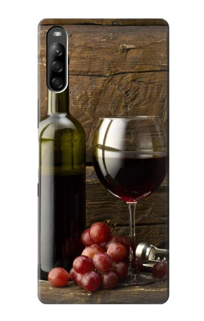 S1316 Grapes Bottle and Glass of Red Wine Case For Sony Xperia L5