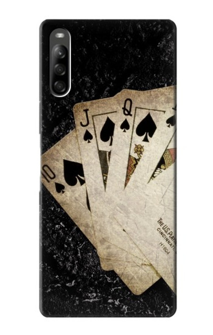 S3231 Vintage Royal Straight Flush Cards Case For Sony Xperia L5