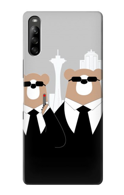 S3557 Bear in Black Suit Case For Sony Xperia L5