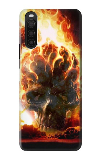 S0863 Hell Fire Skull Case For Sony Xperia 10 III