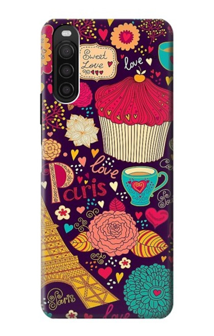 S2353 Paris Cartoon Vintage Pattern Case For Sony Xperia 10 III