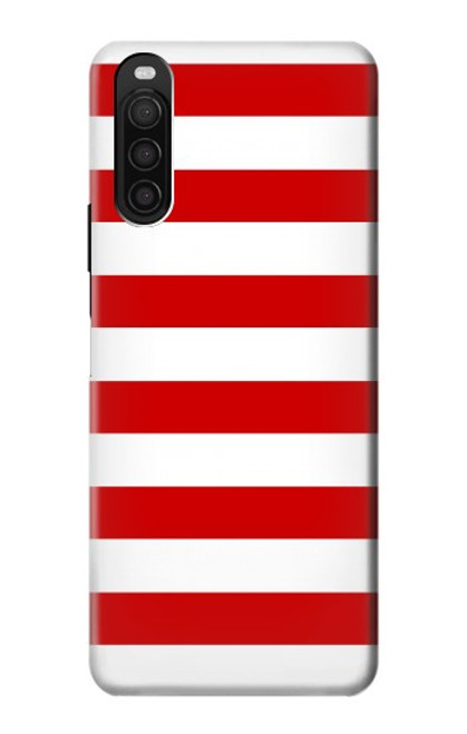 S2364 Red and White Striped Case For Sony Xperia 10 III