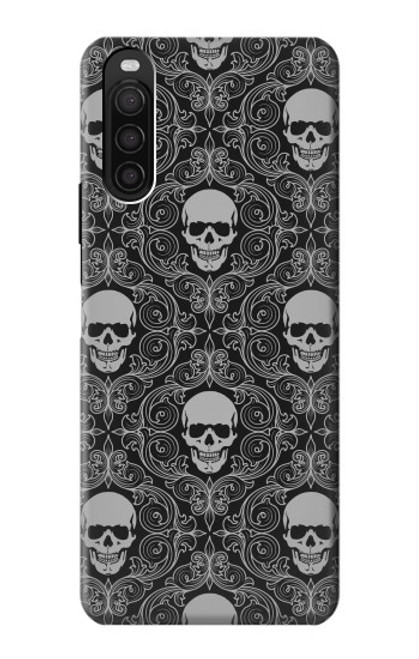 S2371 Skull Vintage Monochrome Pattern Case For Sony Xperia 10 III