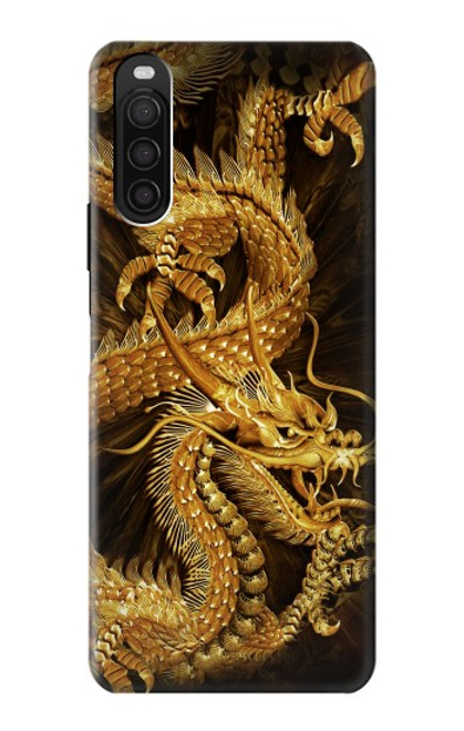 S2804 Chinese Gold Dragon Printed Case For Sony Xperia 10 III