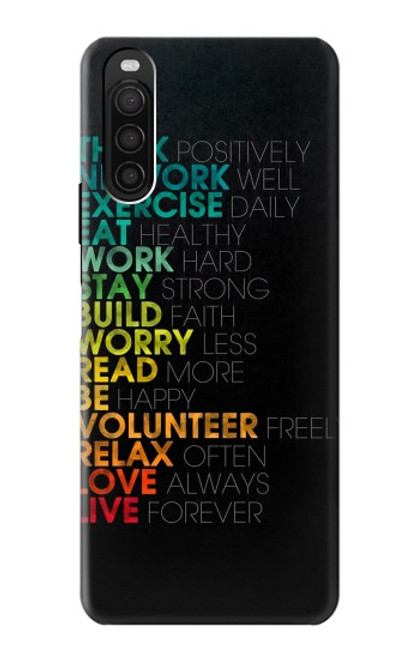 S3523 Think Positive Words Quotes Case For Sony Xperia 10 III