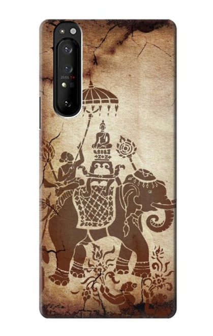 S2102 Thai Art Buddha on Elephant Case For Sony Xperia 1 III