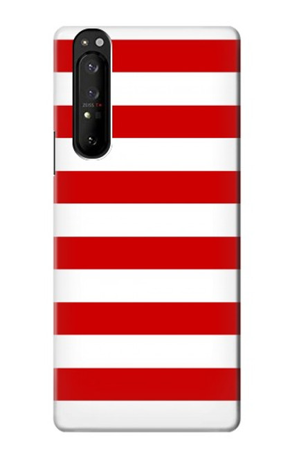 S2364 Red and White Striped Case For Sony Xperia 1 III