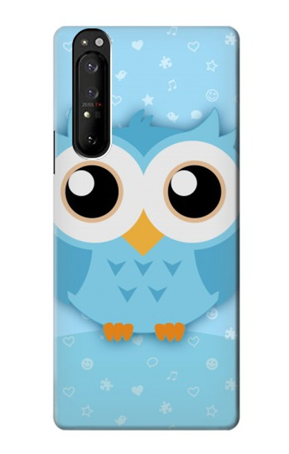 S3029 Cute Blue Owl Case For Sony Xperia 1 III