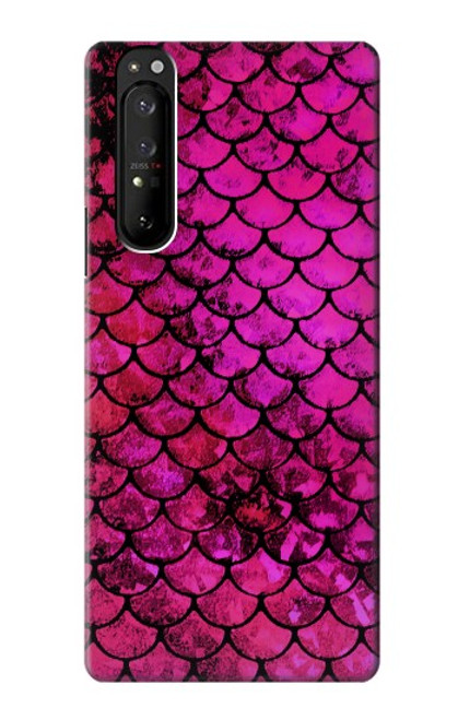 S3051 Pink Mermaid Fish Scale Case For Sony Xperia 1 III